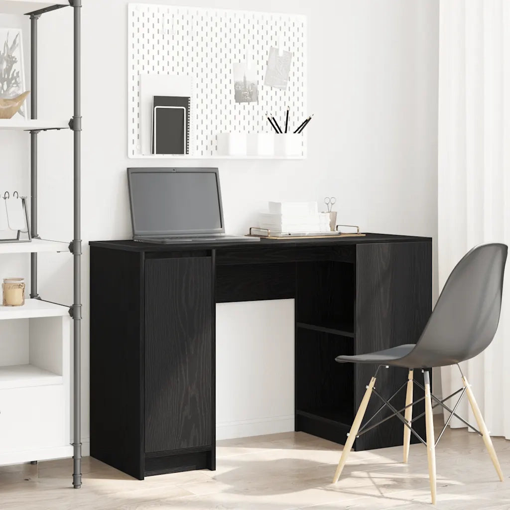 Scrivania Rovere Nera 120x42x76 cm in Legno Multistrato 861815