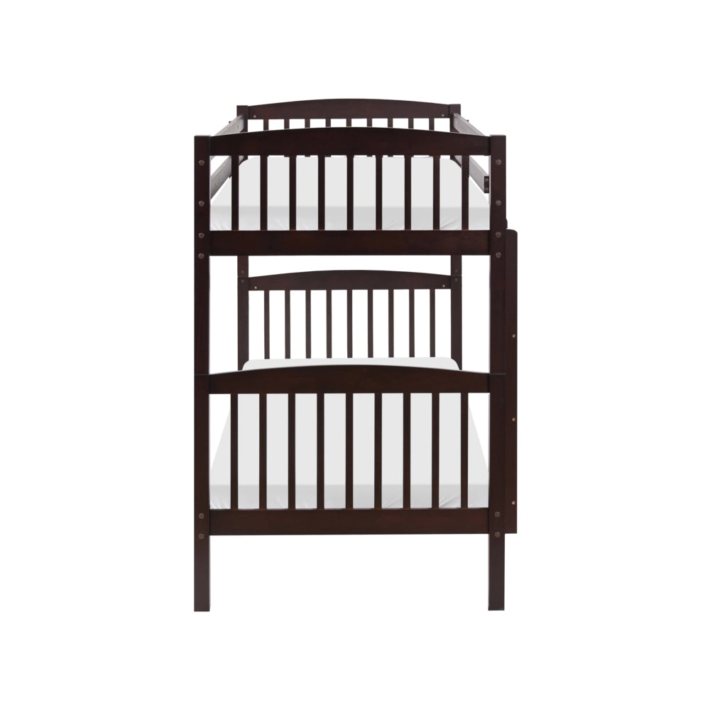 Letto a castello letto doppio con cassetti portaoggetti in legno di pino scuro 90 x 200 per bambini cameretta