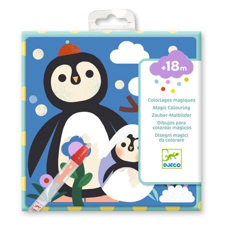Colori magici Cucu Cuccioli del mondo, Disegni da colorare con pennarello ad acqua,Djeco,Eta 2+