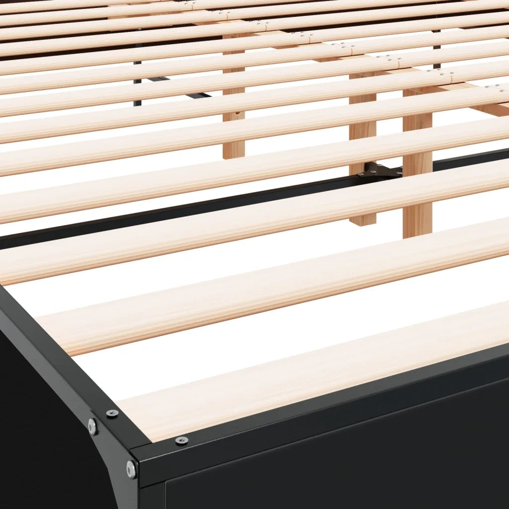 Giroletto Nero 200x200 cm in Legno Multistrato e Metallo