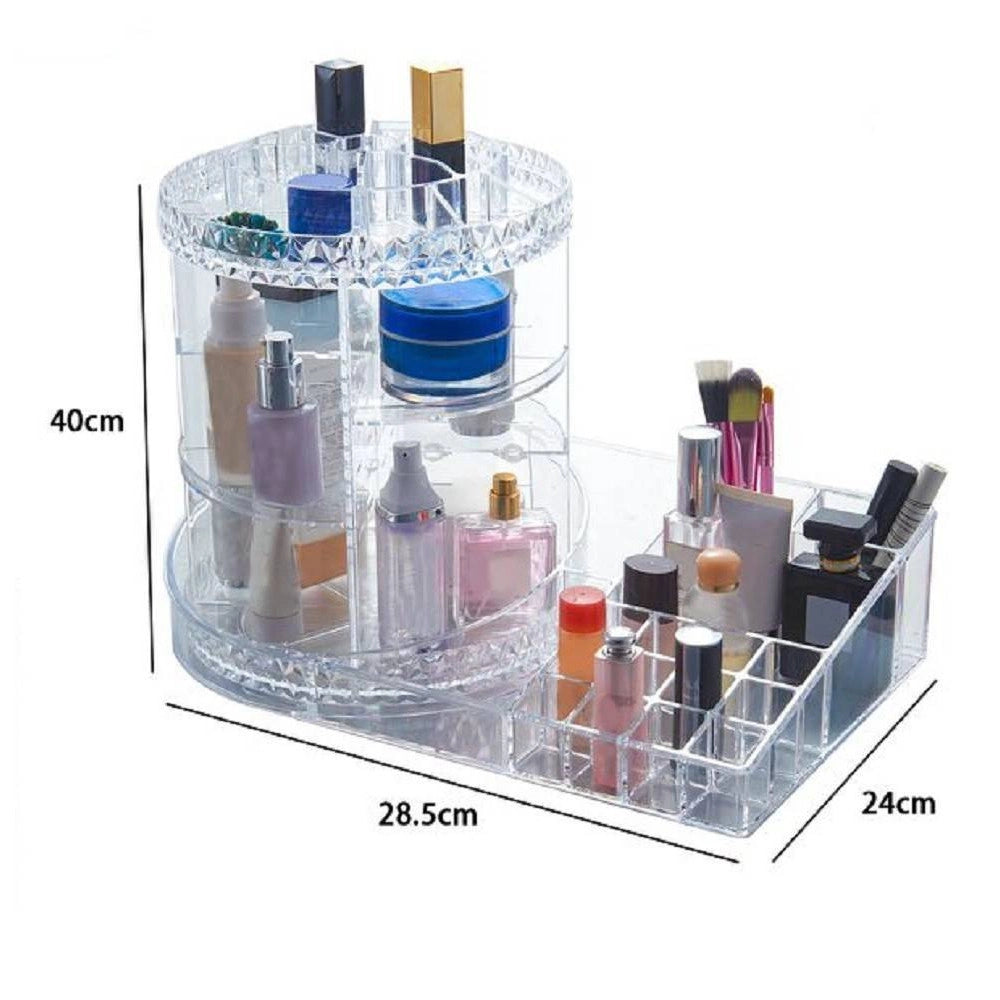 Trade Shop - Organizer 2in1 Trasparente Crilex Per Gioielli Trucchi Cosmetici Make-up 59070 -