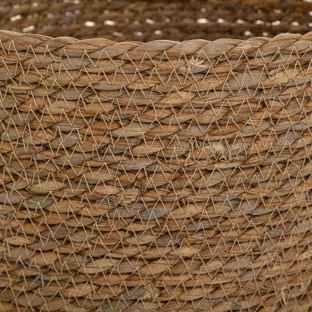 Cesto in fibra naturale e cotone nero D29x24/34