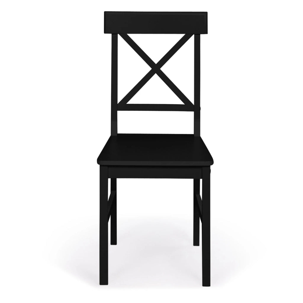 IDMarket - Set di 4 sedie da cucina SUZANNE a sponde incrociate, legno nero