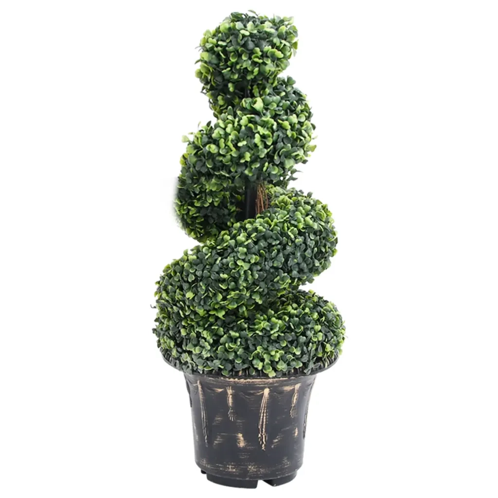 Pianta di Bosso Artificiale a Spirale con Vaso Verde 89 cm cod mxl 66338
