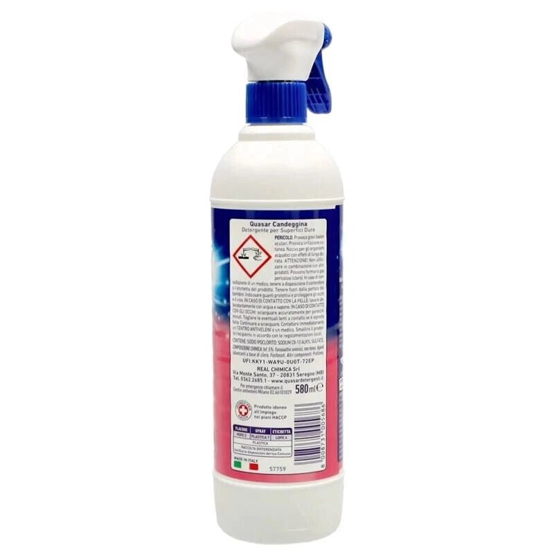 QUASAR SPRAY SGRASSATORE CON CANDEGGINA MOUSSE 580 ML SBIANCA E RIMUOVE MUFFA  OKY