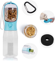 Doppio Filtro Portatile per Cani con Contenitore Cibo e Filtro, 600 ml
