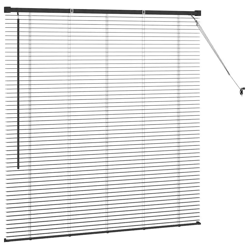vidaXL Tenda per Finestra con tende Nero Alluminio