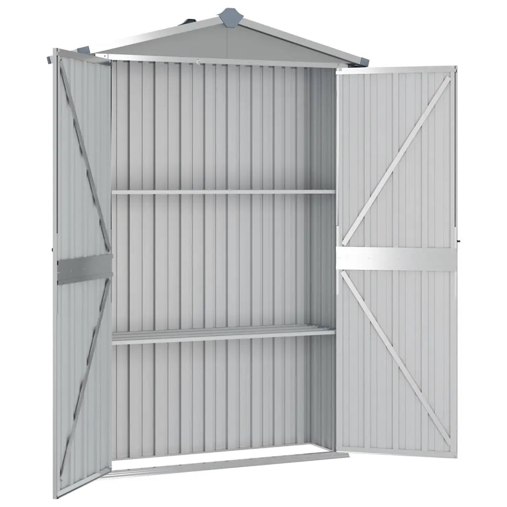 Capanno da Giardino Grigio 116x45x175 cm in Acciaio Zincato 46302