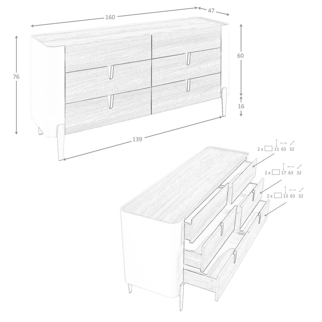 Cassettiera in legno beige, acciaio lucido dorato e piano in noce