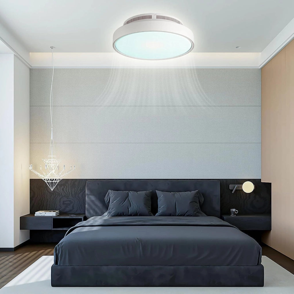 Ventilatore Plafoniera LED Zephir ZVP5 Senza Pale 52 cm Bianco, 5600 Lumen, Luce CCT Dimmerabile 3000K-6500K, Motore DC 6 Velocità
