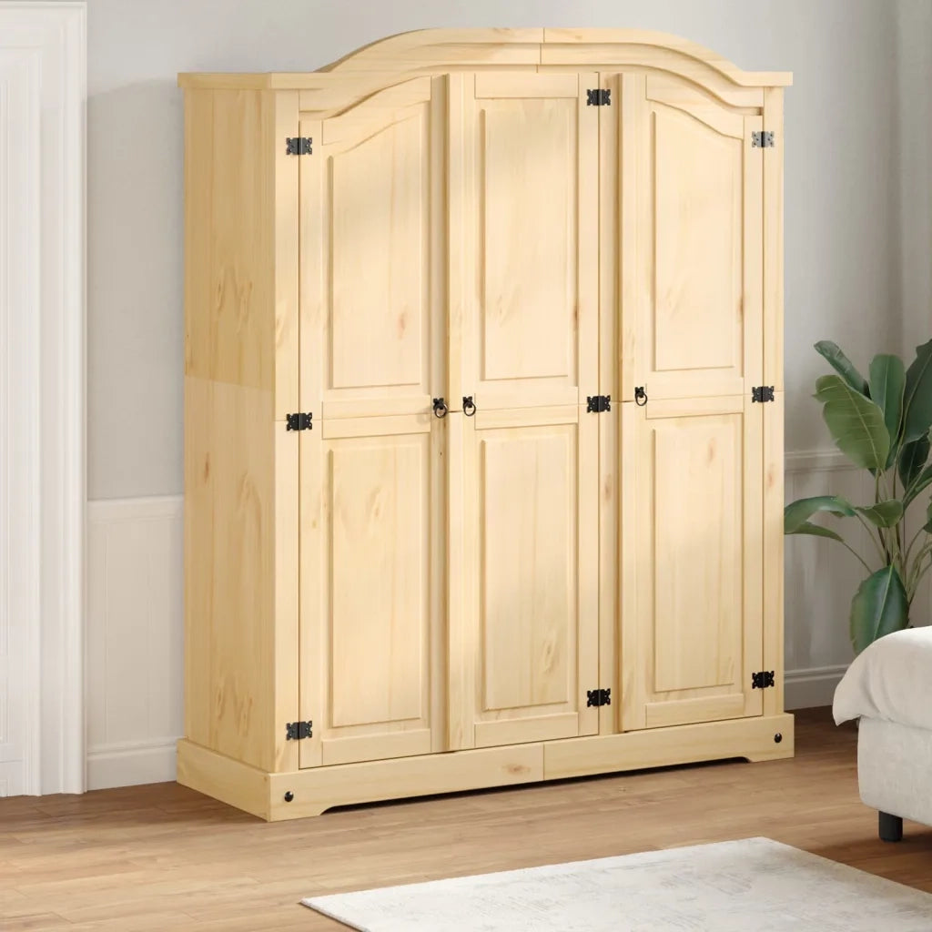 vidaXL Armadio Corona 151,5x52x186 cm in Legno Massello di Pino