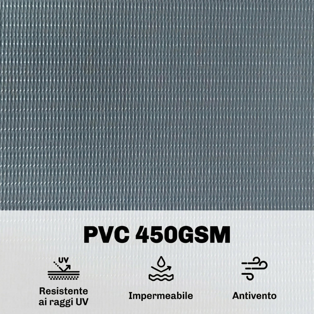 Set 4 Pezzi Frangivista da Giardino 3500x19 cm Anti UV Impermeabile con Fermagli in PP Grigio
