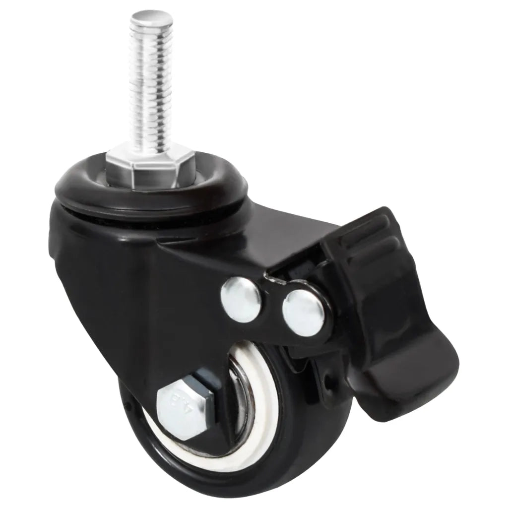 Ruote per Fioriera 4 pz-Ruote per Supporto per Piante Nere 8x3,5x8 cm Ferro