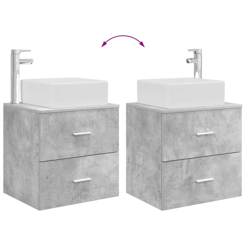Set di mobili per il bagno 2 pz Grigio Cemento 3403979
