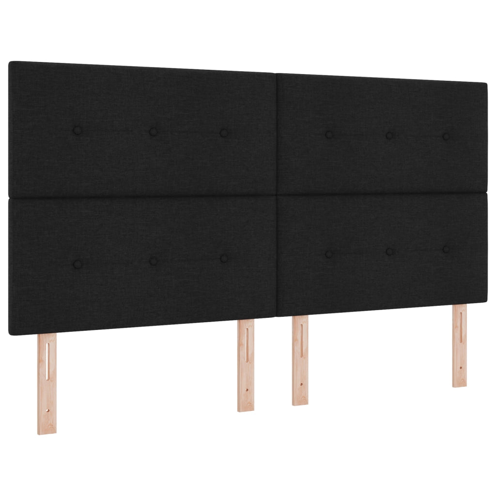 Letto Box Spring con Materasso Nero Super King Tessuto