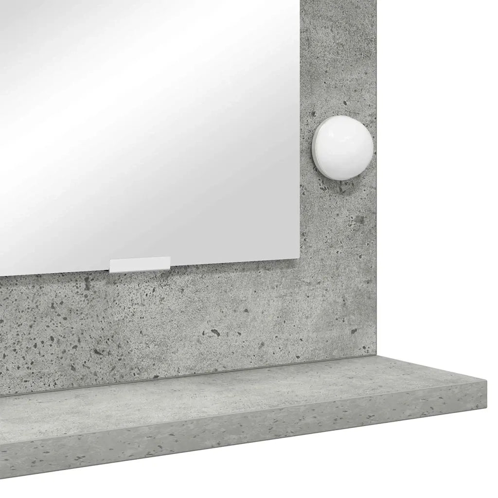 Specchio da Vanità Grigio cemento 100 x 55 x 18 cm Rettangolare 868304