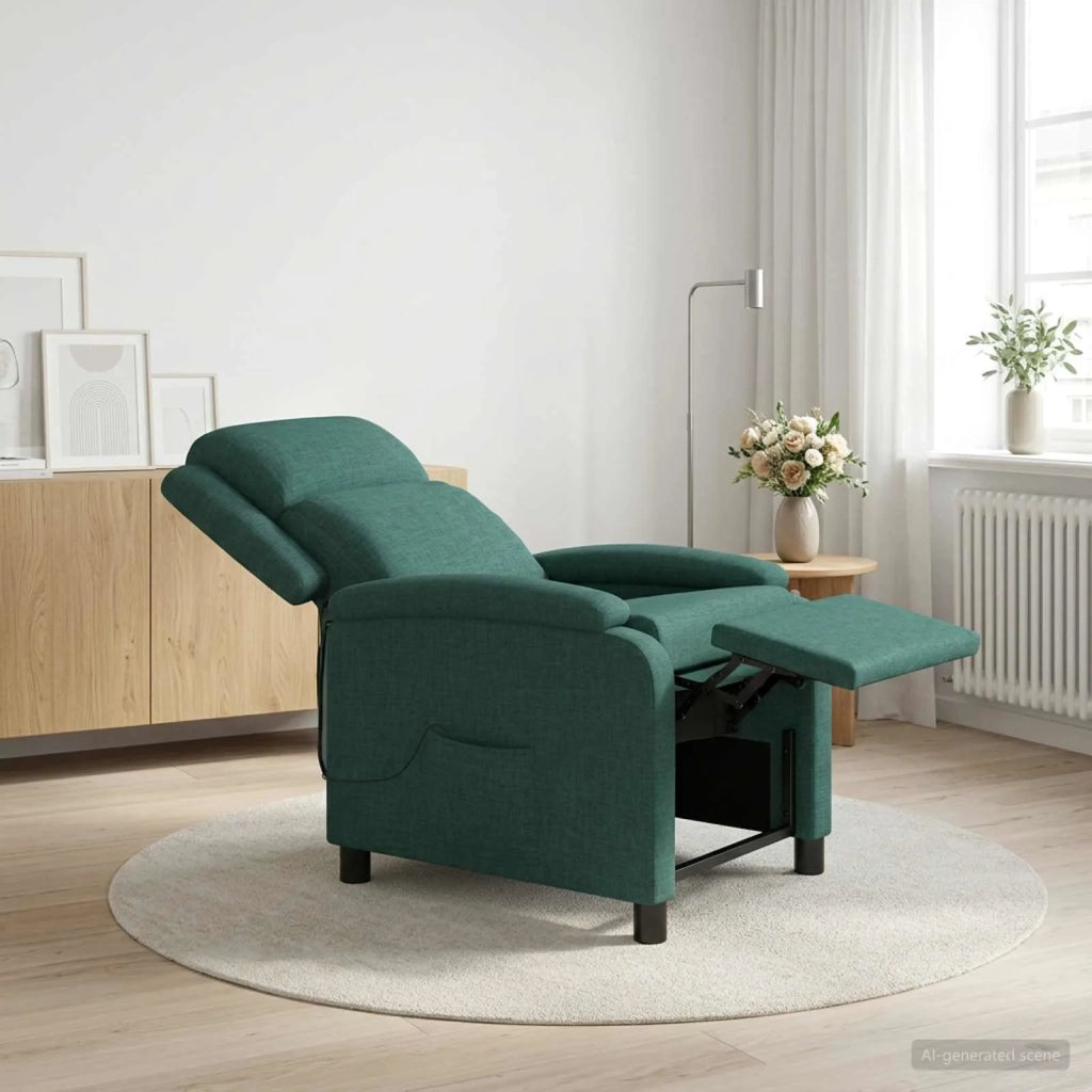 Divano Sedia-Poltrona Massaggiante Verde Scuro Tessuto 630949