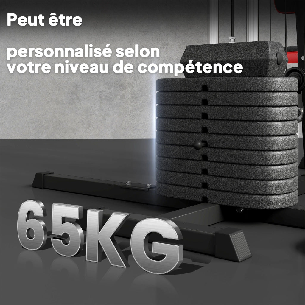 Attrezzatura Palestra Multi Stazione con Pesi ¨C zephmum ¨C 65 kg, Nero e Rosso