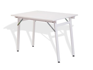 Tavolo Pieghevole Salvaspazio 70x100x71,5-75,5 cm Party in Legno e Laminato Bianco