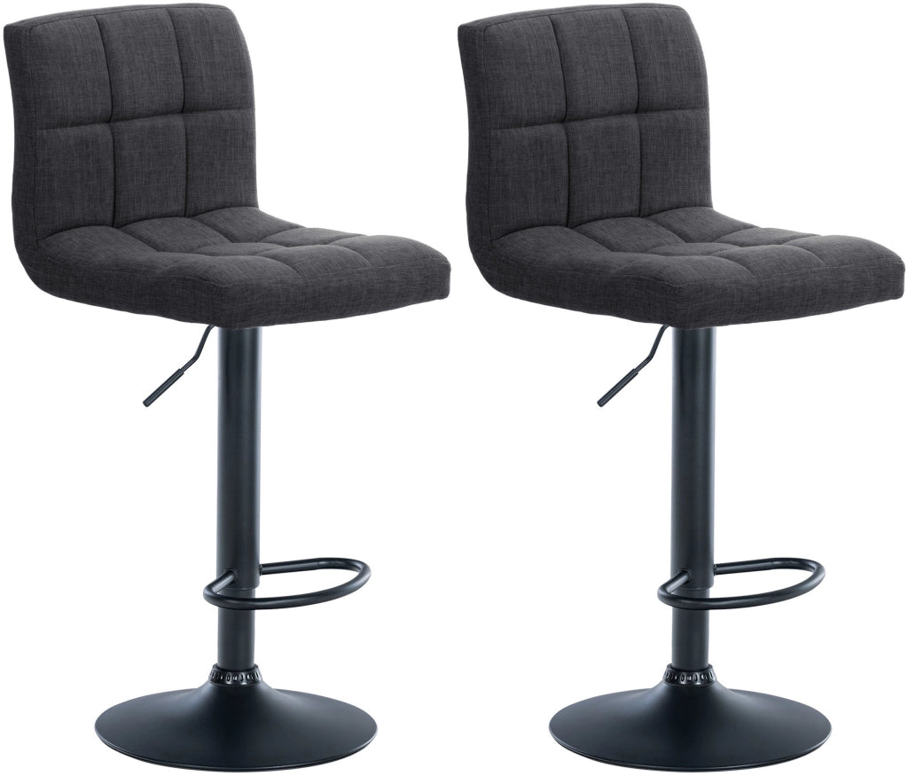 2er Set Barhocker Calma Stoff schwarz