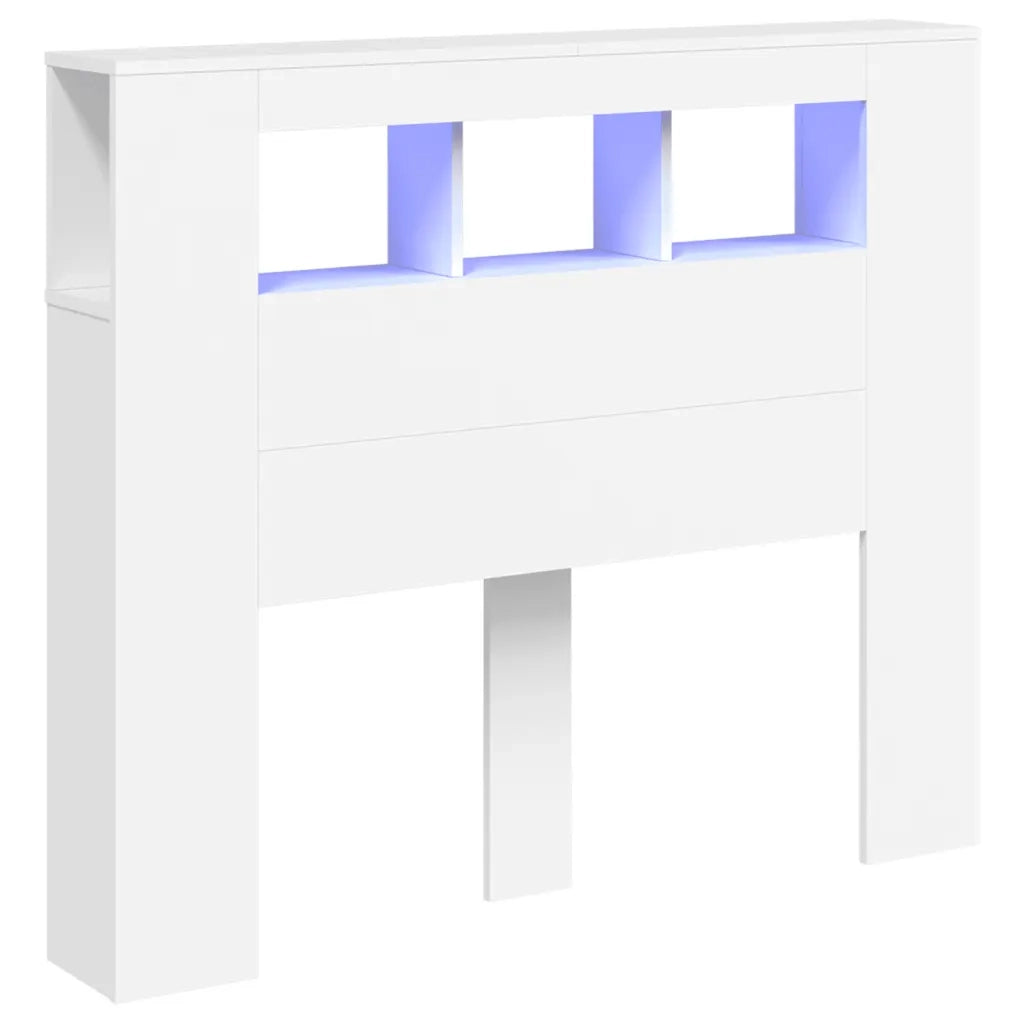Testiera LED-Testata con Luci LED Bianca 120x18,5x103,5 cm Legno Multistrato