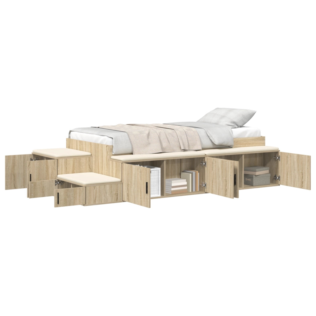 Letto contenitore Rovere Sonoma 80x200 cm