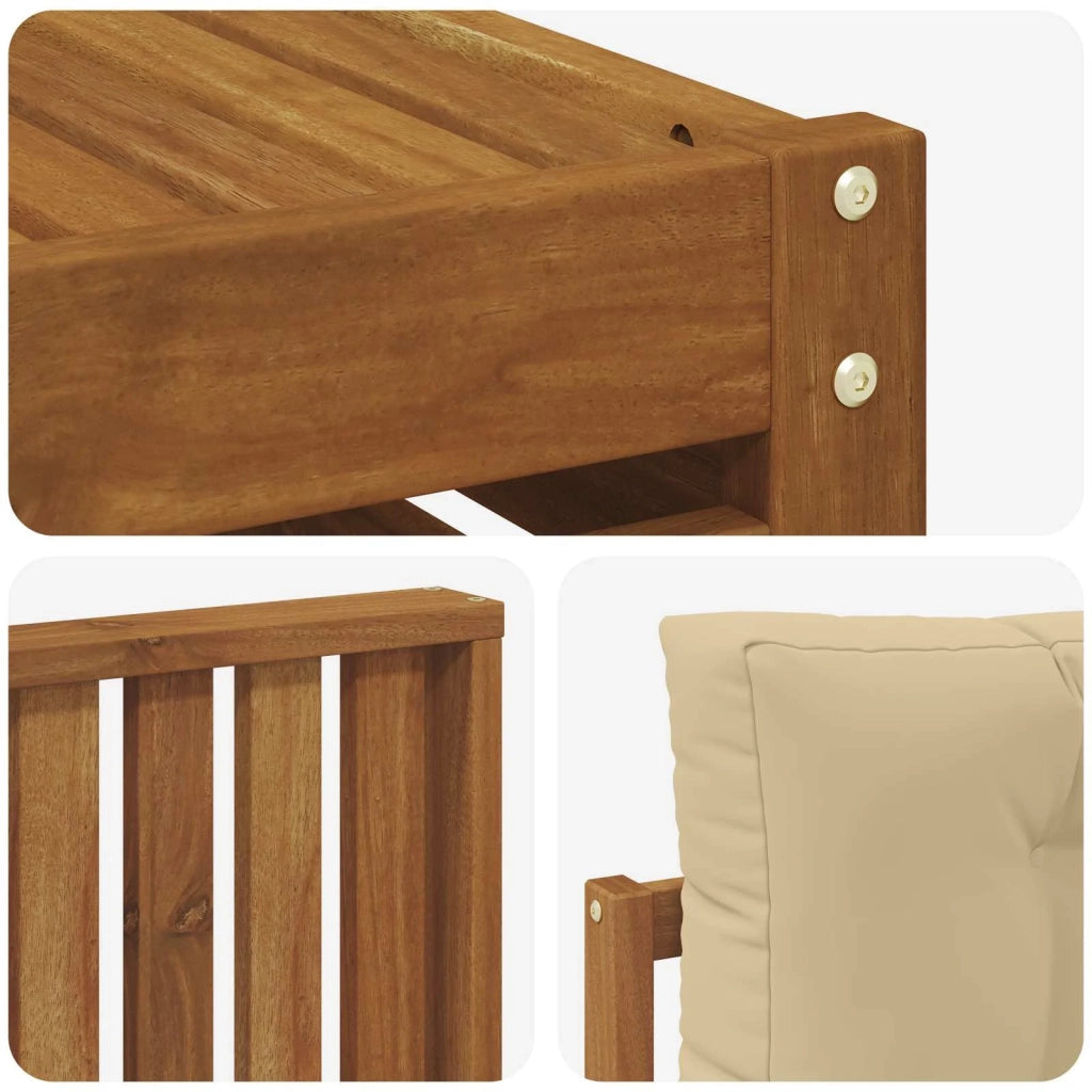 Set di divani da esterno con cuscino 9 pcs Naturale e Beige 3373978