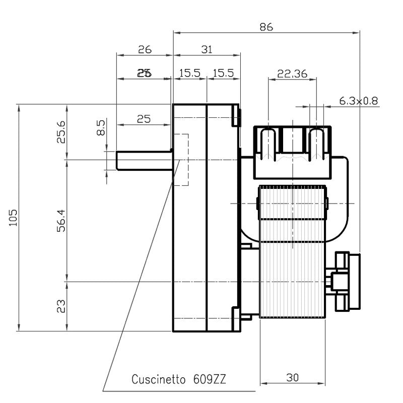 Ricambistufeapellet Motoriduttore Kenta K9175051 1,5 RPM Albero 9,5mm Orario carico Stufa a Pellet