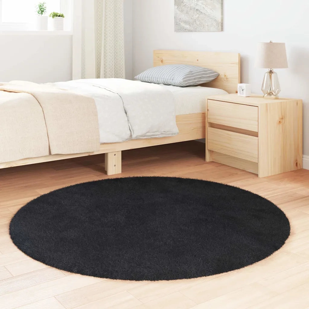 Tappeto del soggiorno | Tappeto Shaggy a Pelo Lungo NAVARRA Nero 120x120 cm poliestere