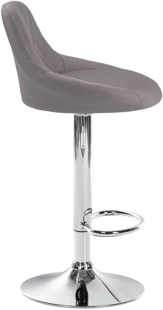 Sgabello bar LAZIO in tessuto grigio,cromo
