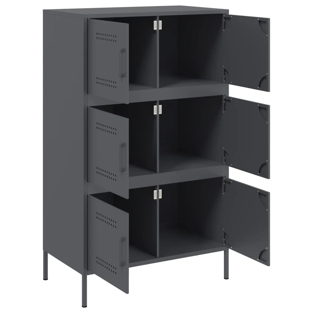 Credenza | Madia | Buffet da pranzo | Armadio da pranzo Antracite 68x39x113 cm in Acciaio