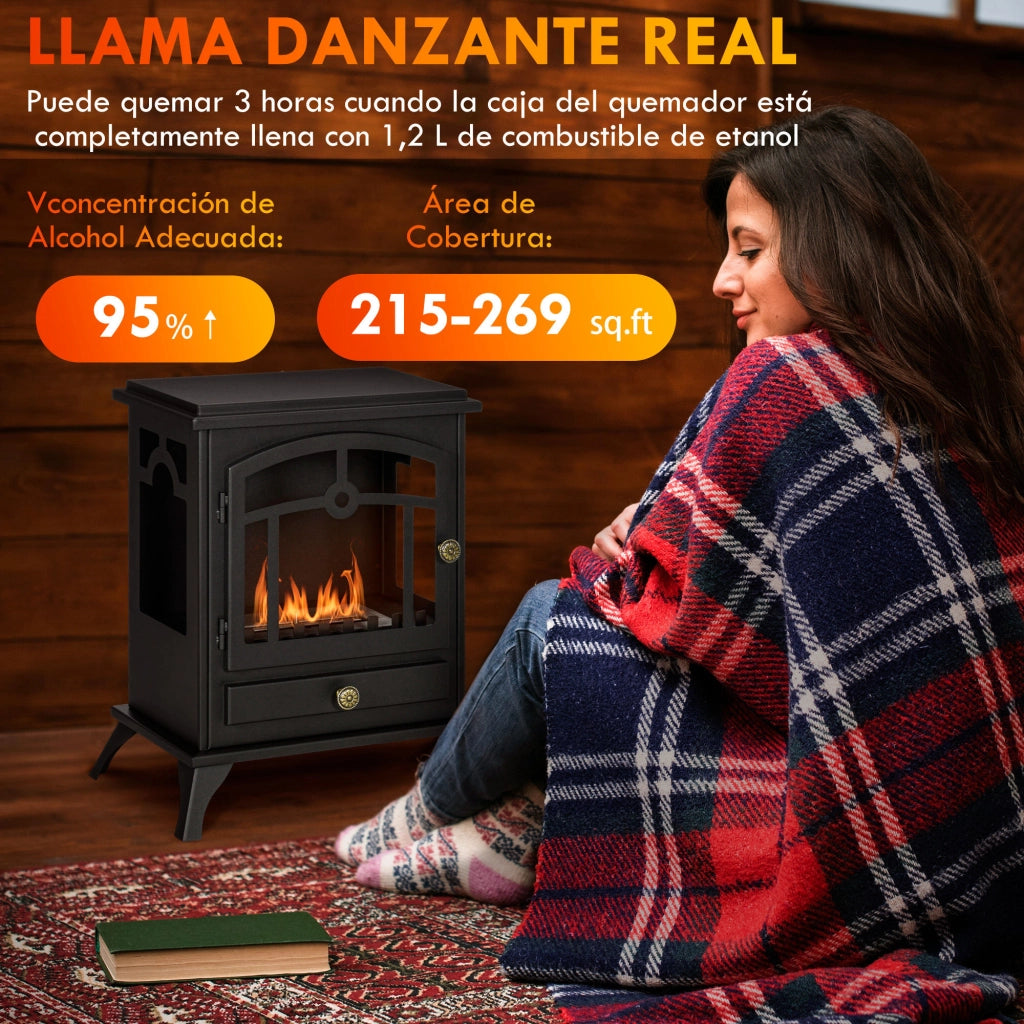 Stufa a bioetanolo ¨C zephmum ¨C Nero 45x28x54 cm