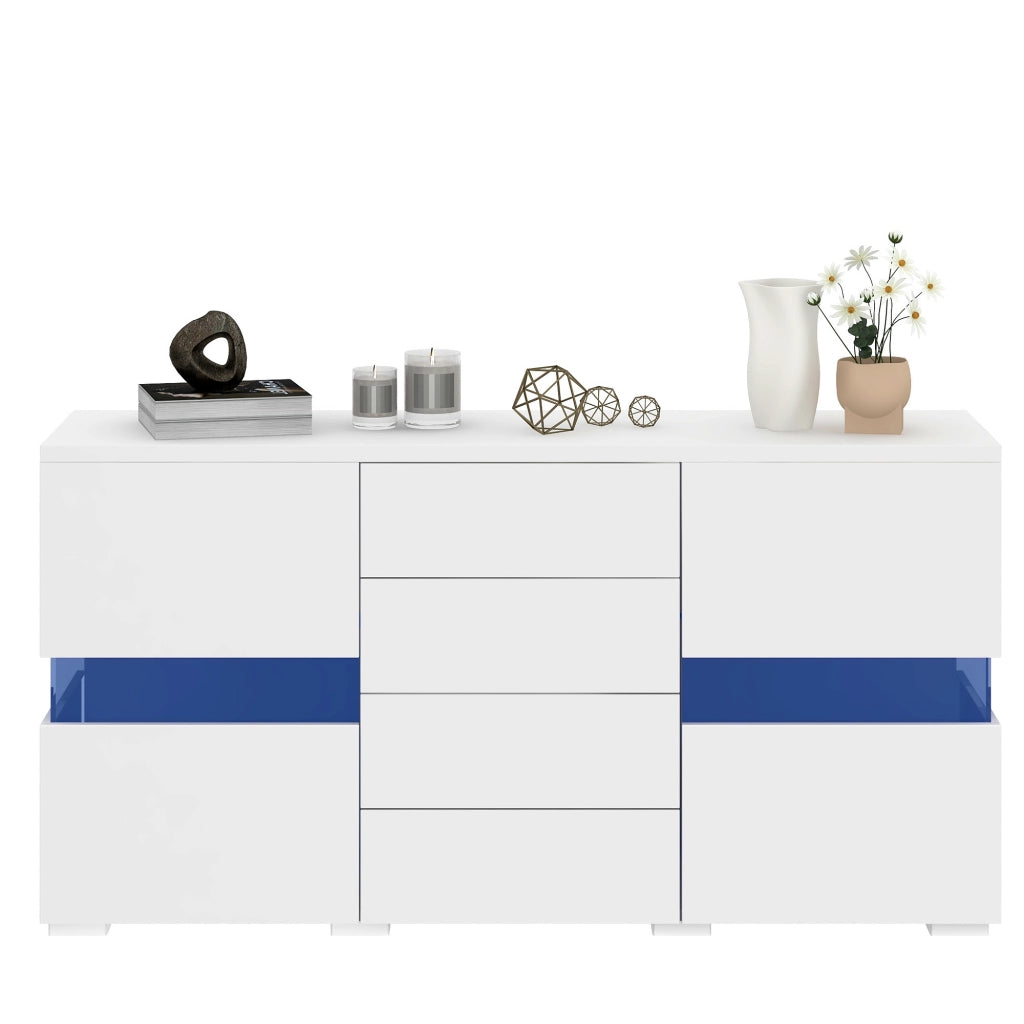 Sideboard con illuminazione LED a 16 colori - Zephmum - Hochglanz Wei?, per soggiorno e sala da pranzo