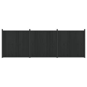 Pannello di Recinzione 3 pcs WPC e Alluminio Nero