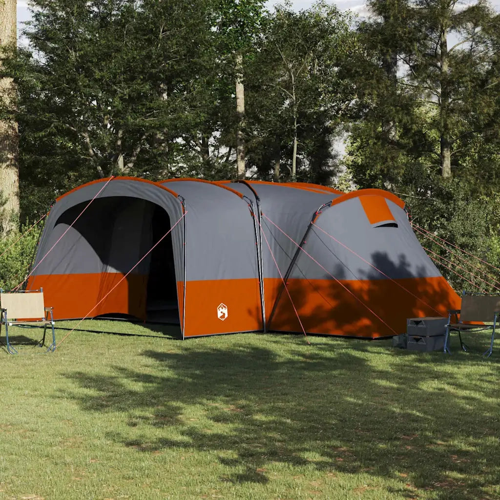 Tenda per famiglie 12 persone con tetto Grigio e arancione