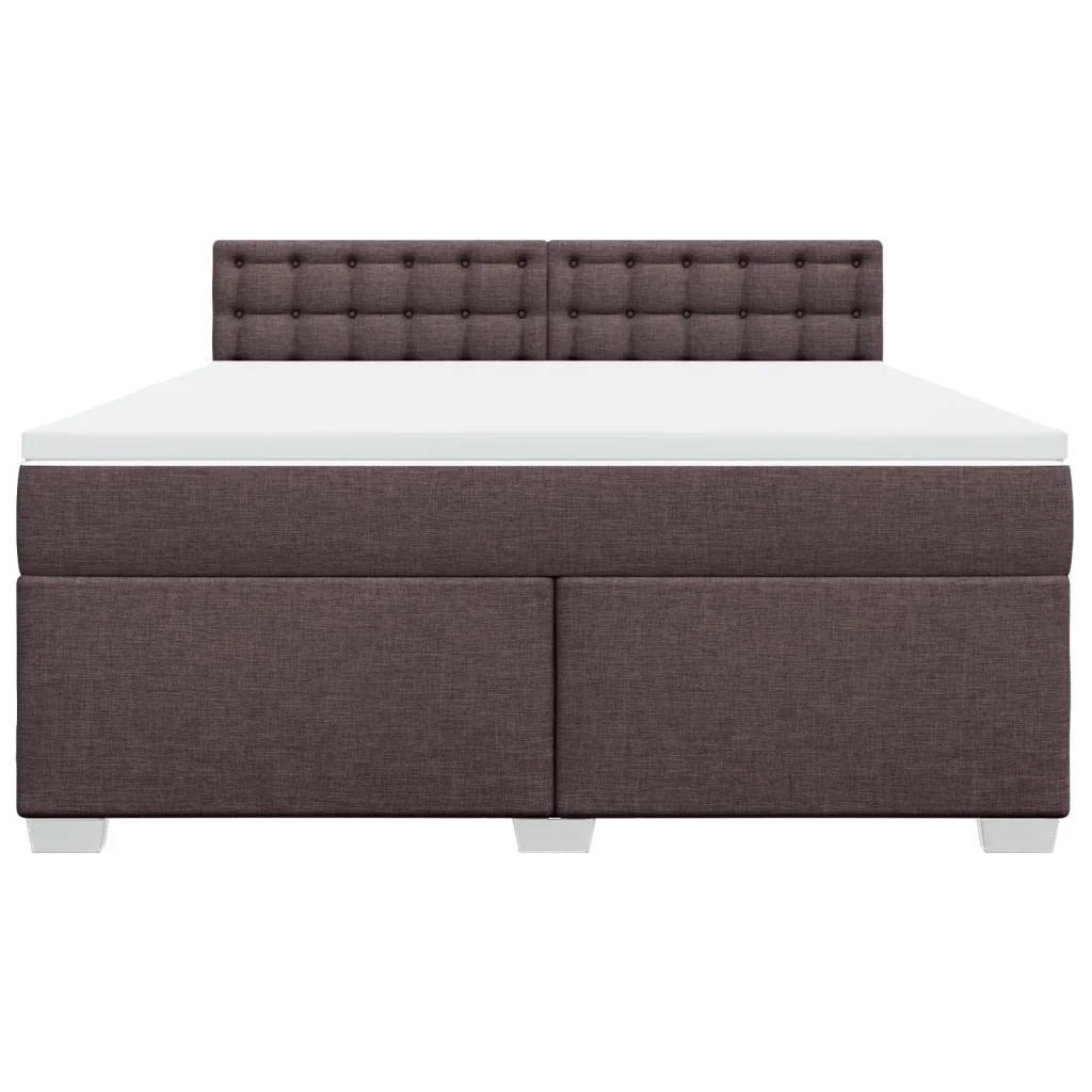 Giroletto a Molle con Materasso Marrone Scuro 180x200cm Tessuto