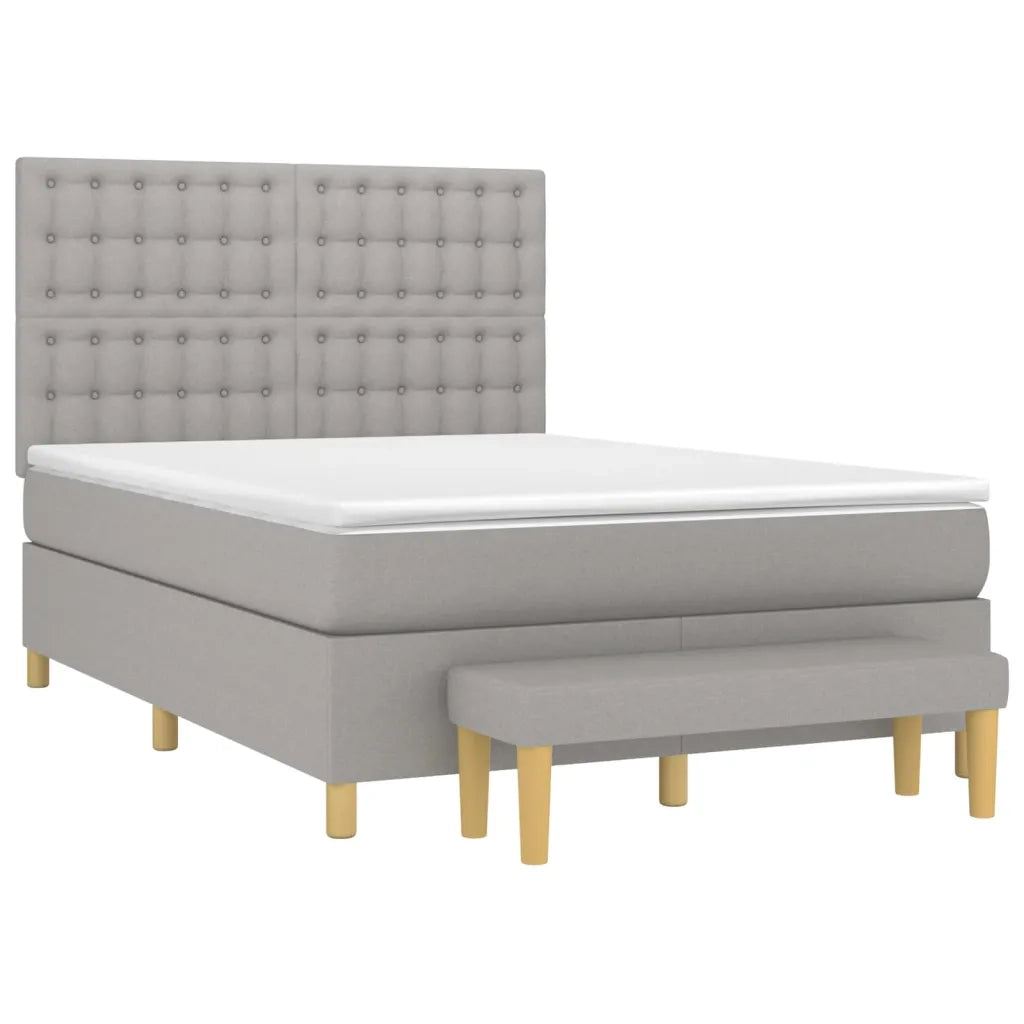 Giroletto a Molle con Materasso Grigio Chiaro 140x200cm Tessutocod mxl 75240