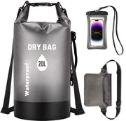Set di Borse Idrorepellenti 20 L - Borsa Idrorepellente, Cappuccio e Cover per Telefono per Attività All'aperto