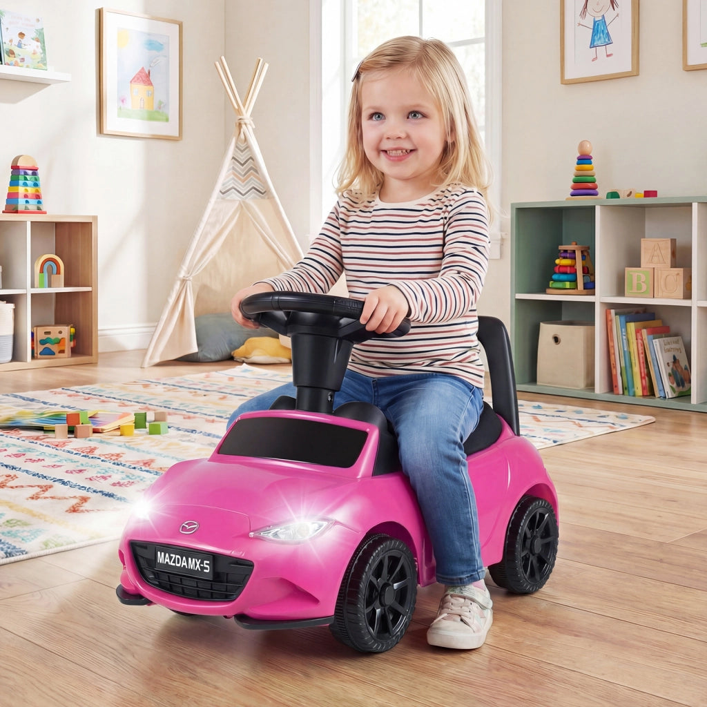 Auto a spinta per bambini con contenitore e dispositivo antiribaltamento, Giocattolo scorrevole per 12-36 mesi con ruote stabili Rosa