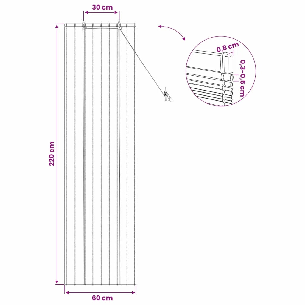 Tenda a rullo Marrone 60 x 220 cm Giunco 42034658