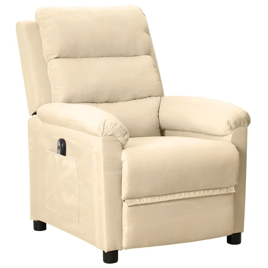 Poltrona Elettrica Reclinabile Crema in Tessuto cod mxl 7975