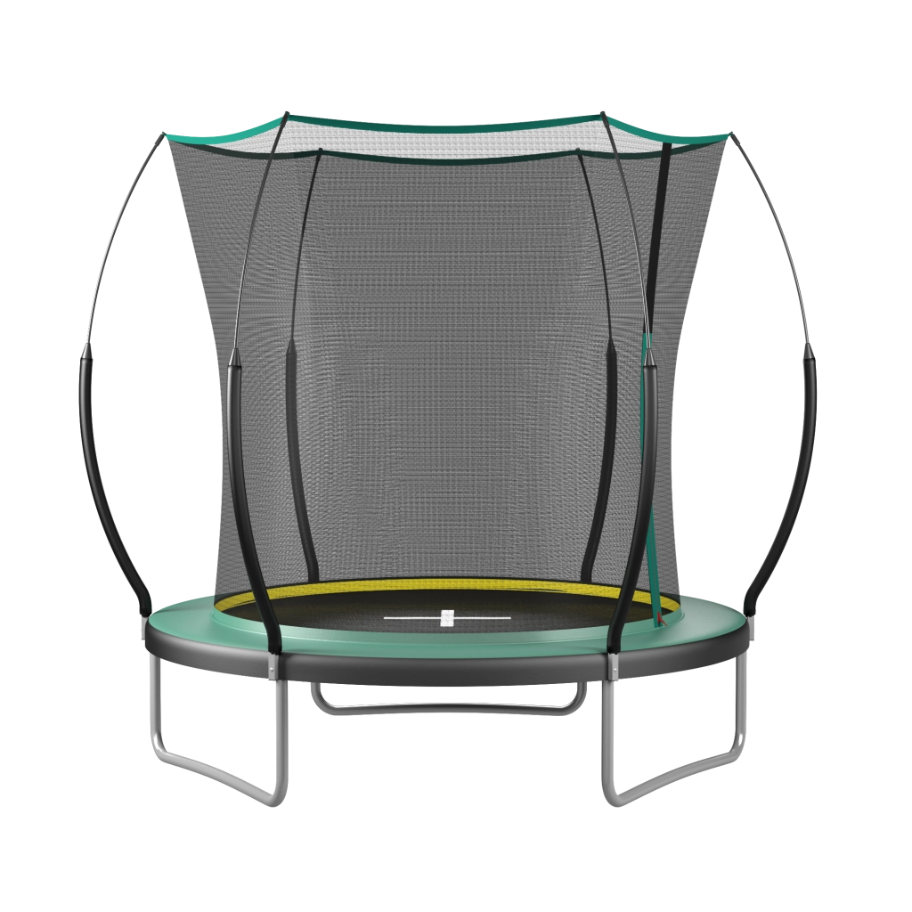 TRAMPOLINO da 183 cm con rete di sicurezza, acciaio, verde