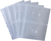Documenti A5-A4 orizzontali, 5 pezzi, trasparente trasparente - cartellino per documenti con perforazione EURO, bordo di ordinamento, chiusura con cerniera e chiusura con adesivo.
