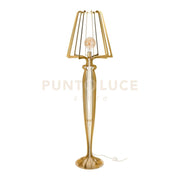 Lampada moderna da terra per soggiorno Minerva Oro trasparente