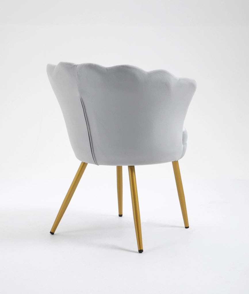Poltrona Conchiglia Camera da Letto in Velluto Design Moderno Maddina Grigio