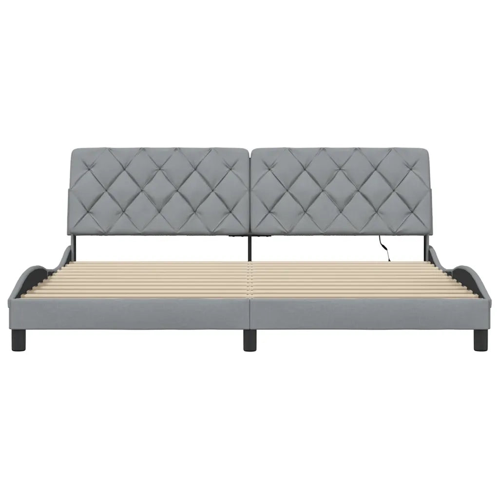 vidaXL Giroletto con LED senza Materasso 200x200 cm Tessuto