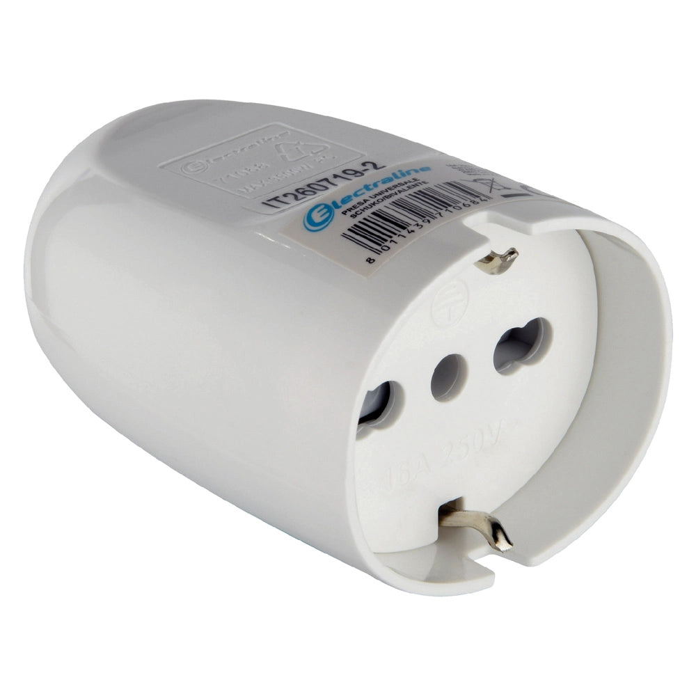 Presa Universale 10 16 a Art 71068 Electraline Schuko 25 Pezzi