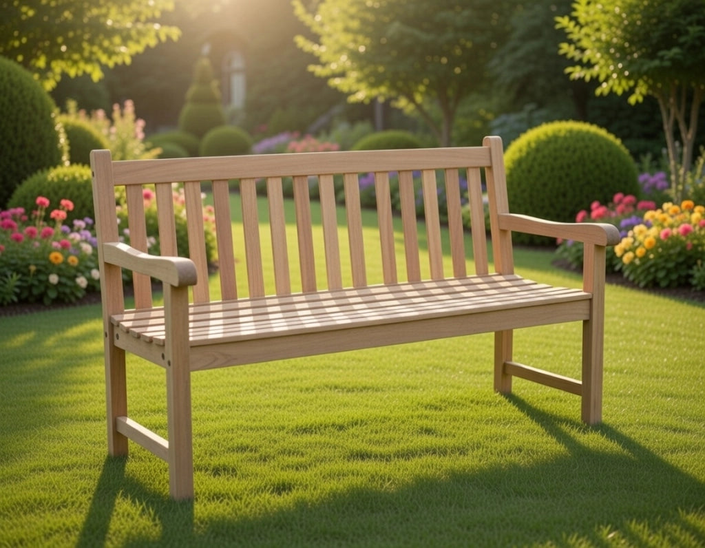 Panca 3 Posti da Giardino in Legno Teak Vorghini Lampedusa