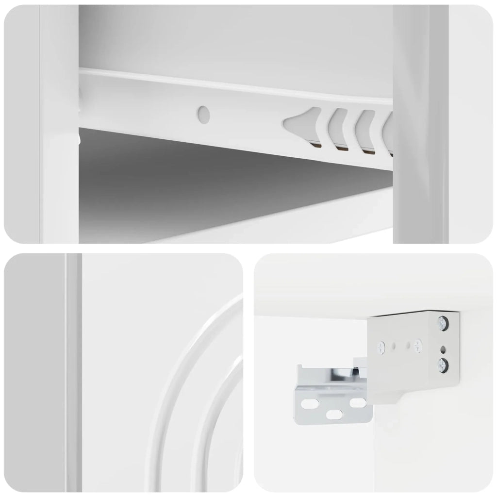 Mobiletto da notte a muro Bianco Lucido 33 x 34,5 x 20 cm 898093