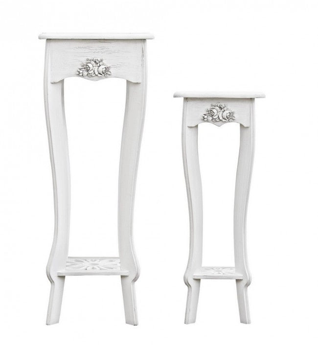 Porta Lampada Legno Bianco Rustico da Interno - BLAINE